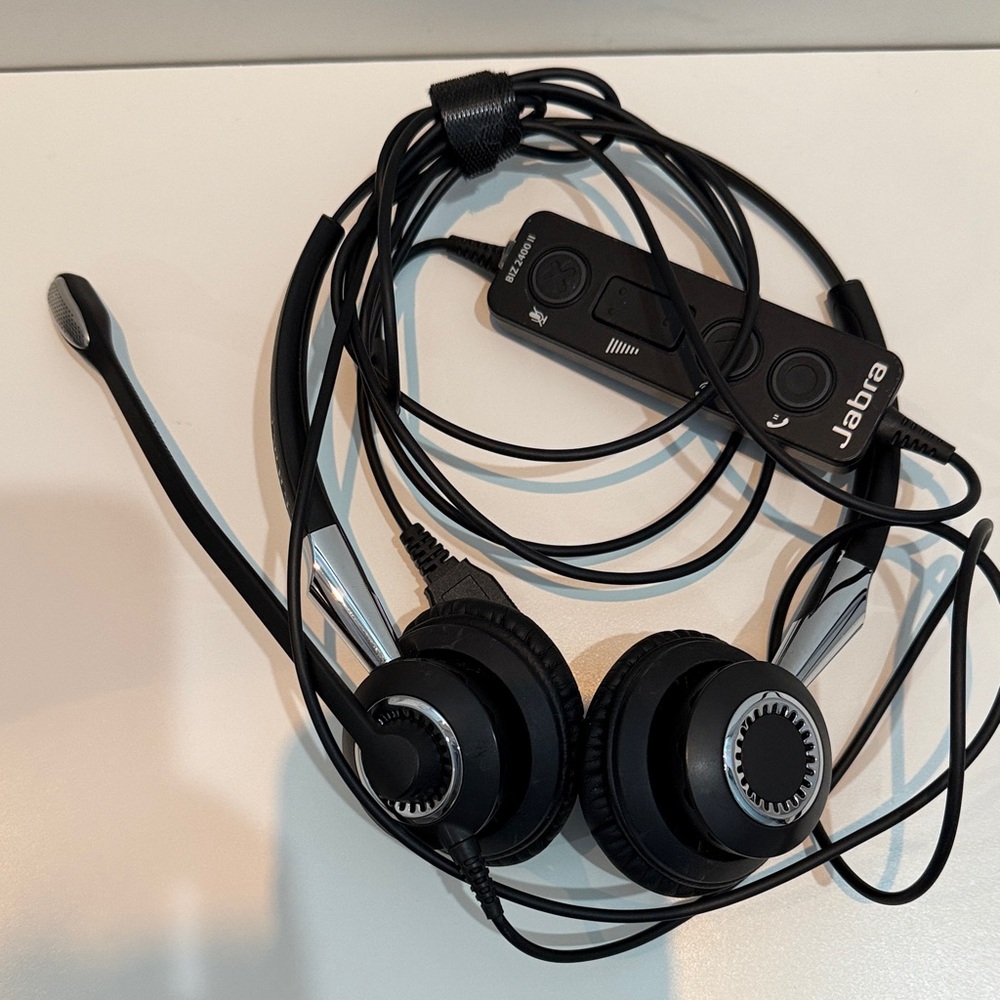B Jabra Black Wired Headset with Microphone B